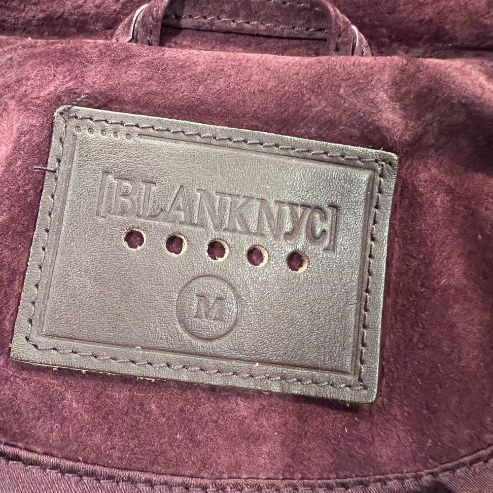BLANK NYC Plum Suede Leather Moto Biker Jacket Size M - Picture 5 of 9